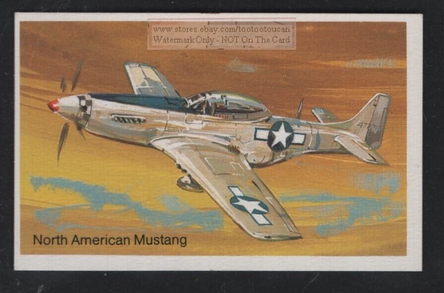 WWII North American Mustang  P-51D Fighter  Plane c40 Y/O Ad Card
