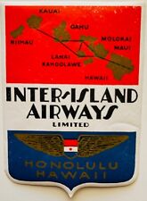 Inter-Island Airways Airlines Paper Sticker / Label  picture