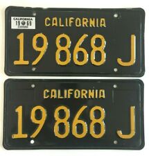 1963 Black California Commercial License Plates Truck DMV Clear 1969 Validation  picture