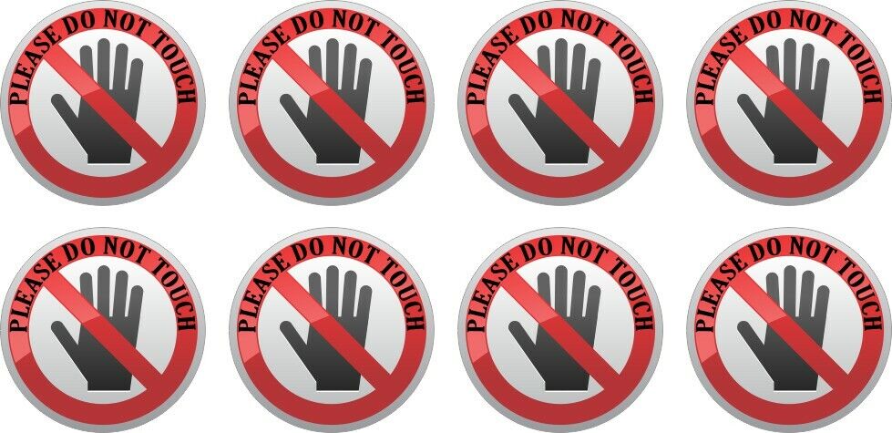 Sheet of 1.5in x 1.5in Please Do Not Touch Stickers Decal Sticker Decals