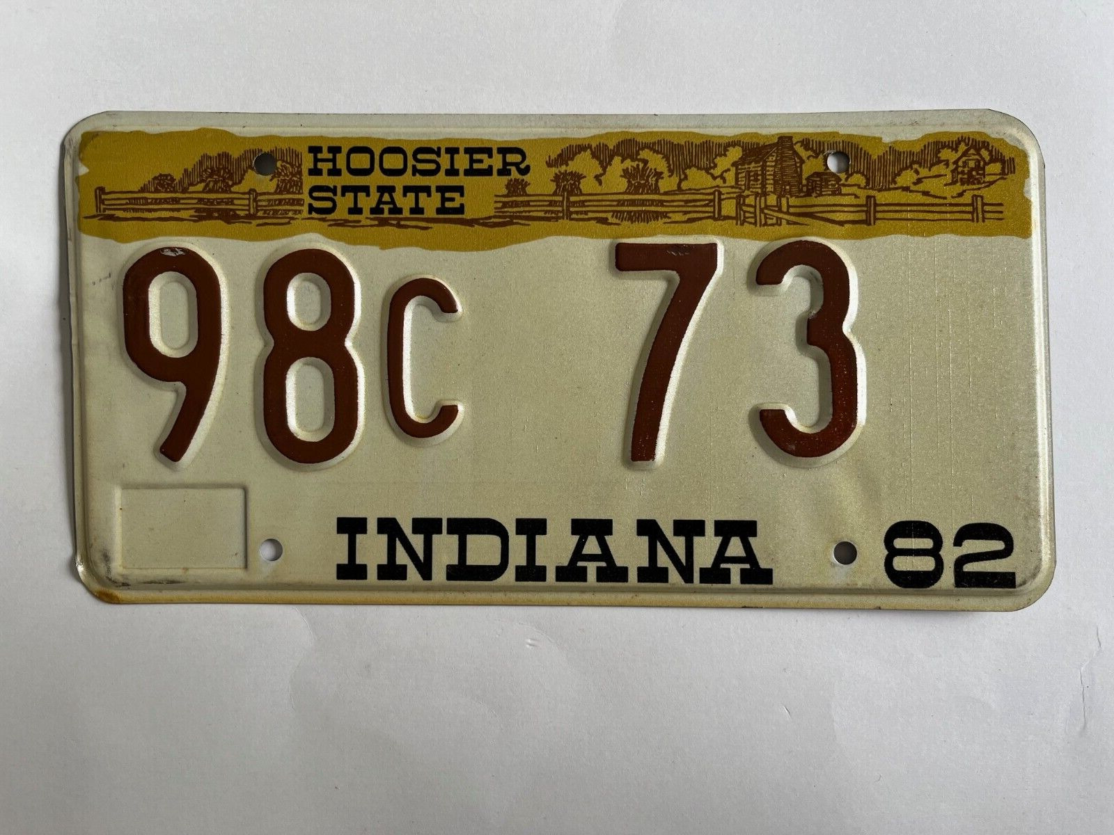 1982 Indiana License Plate All Original \