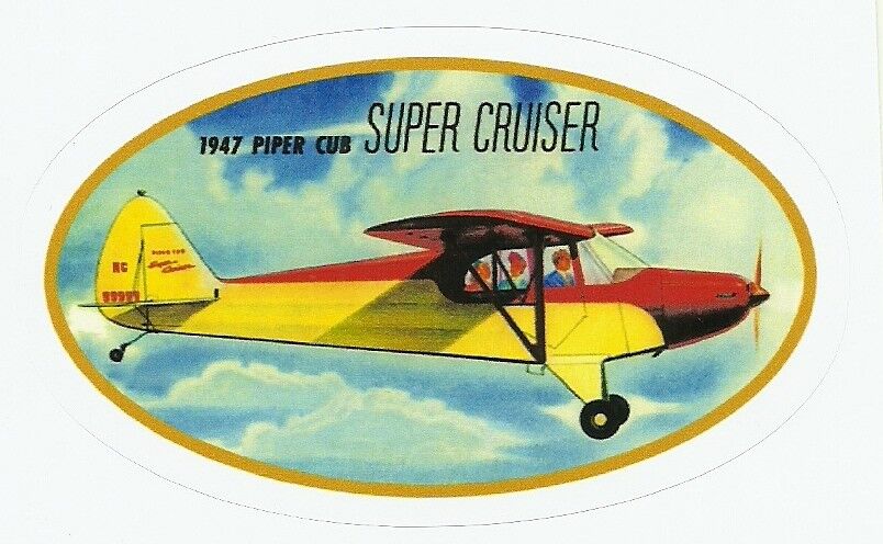  PIPER CUB SUPER CRUISER AIRPLANE  Sticker Decal 