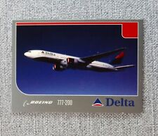 Delta Air Lines Aircraft Trading Card # 10 Boeing 777-200 Aircraft Info 2003 picture