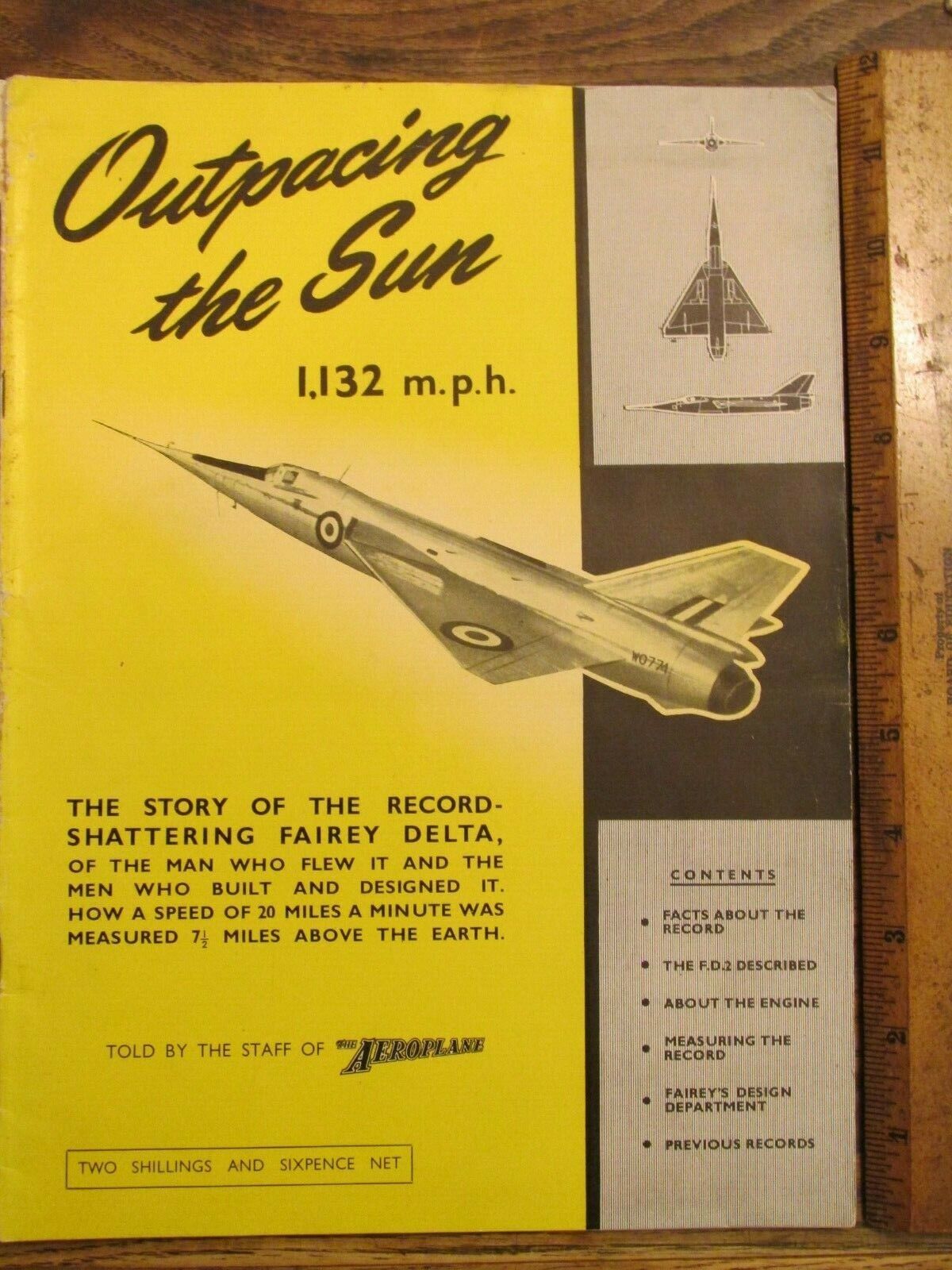 Vintage Ephemera 1950s Fairey Delta Airplane Speed Record Book Rolls Royce 