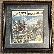 January 1901 Colorado Midland Railway Timetable Map Night Time Version Framed picture