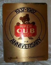 Vtge 1987 Piper Cub Aircraft Corp Lock Haven PA J3 Brass 50th Anniversary Sign picture
