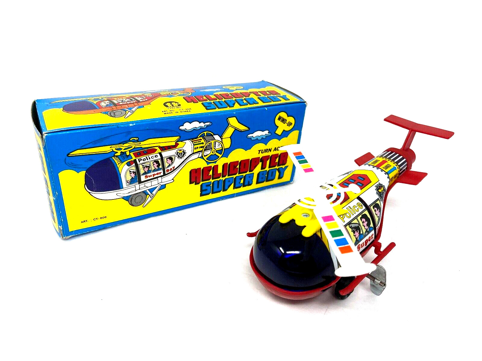 Toy Police Helicopter Super Boy Windup by Century
