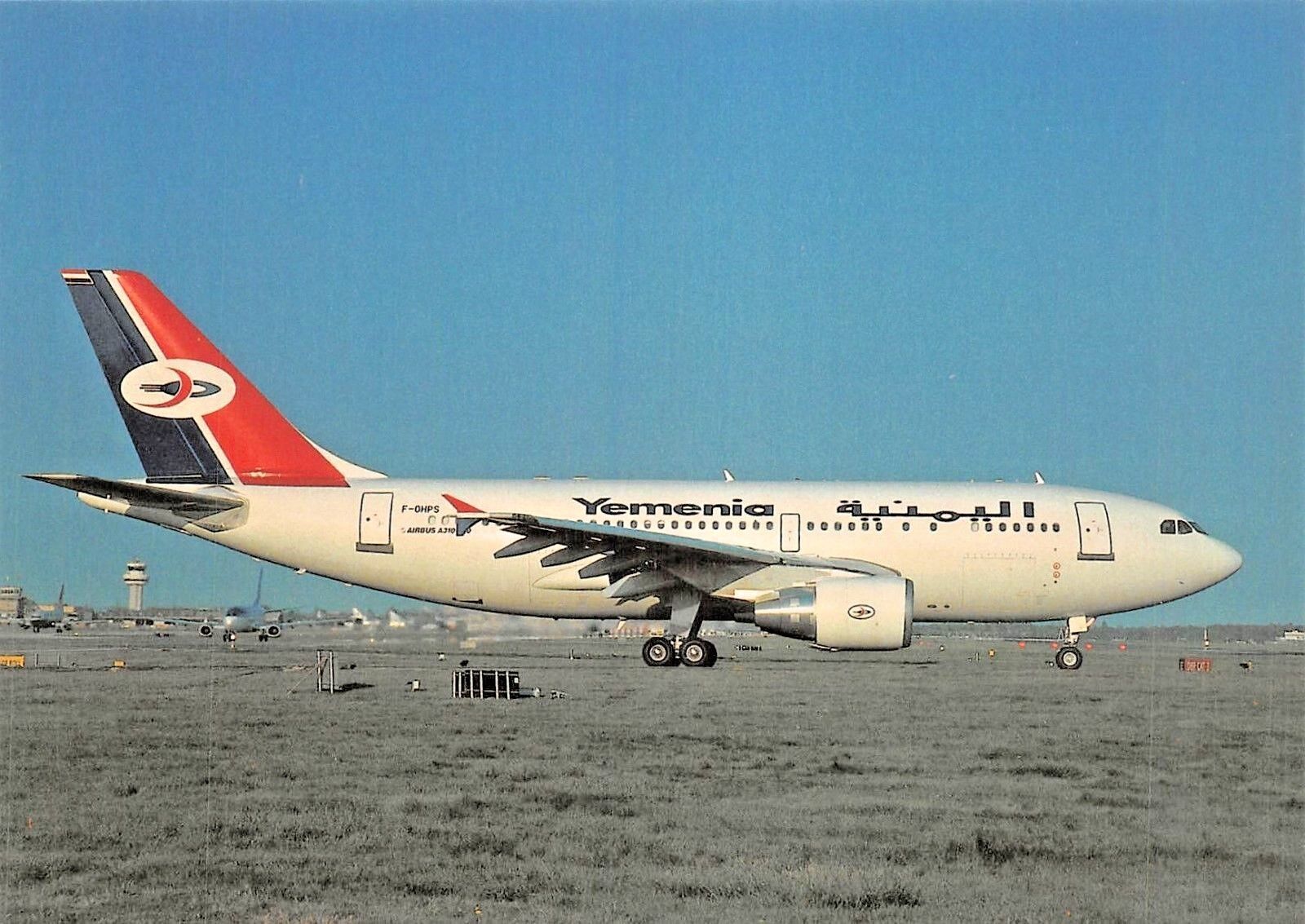Yemenia AIRBUS INDUSTRIE A310-325 F-OHPS( c/n 704) LGW 4/97 Airplane Postcard