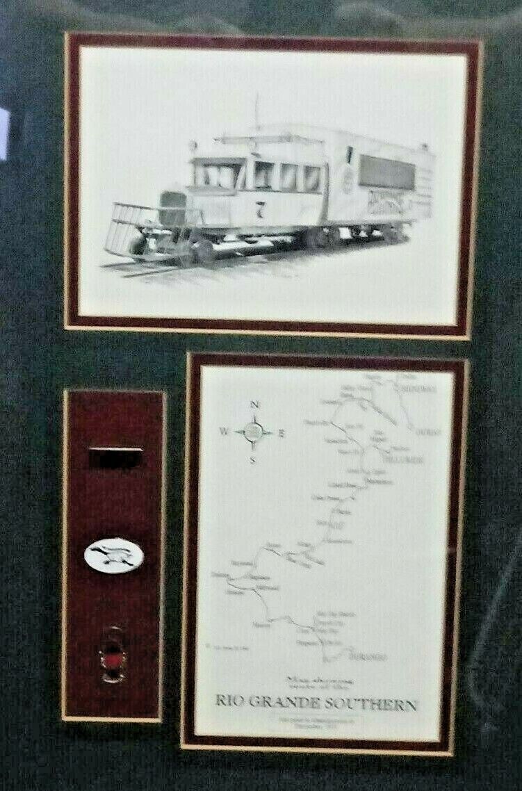 Rio Grande Southern~Galloping Goose~Railroad Art by Scotty~Map~Pins~Drawing