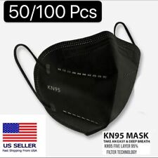 50/100Pcs Black KN95 Face Mask 5 Layer BFE 95% Disposable Respirator NON MEDICAL picture