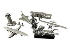 lot 7 Pewter Planes Space Shuttle Wright Brothers Lighthouse Danbury Mint Misc picture