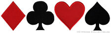 LOT of FOUR PLAYING CARD SUIT IRON-ON PATCHES embroidered GAMBLING POKER EMBLEM picture
