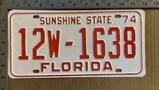 1974 Florida license plate 12W-1638 YOM DMV Lake County GREAT RESTORATION 10698 picture
