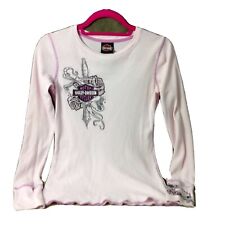 Harley Davidson red r Las Vegas NV embroidered sequin thermal col. pink, size S picture