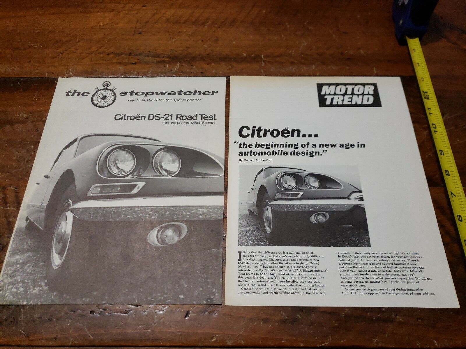 1969 CITROEN DS 21 ***ORIGINAL ARTICLES The Stopwatcher and Motor Trend 