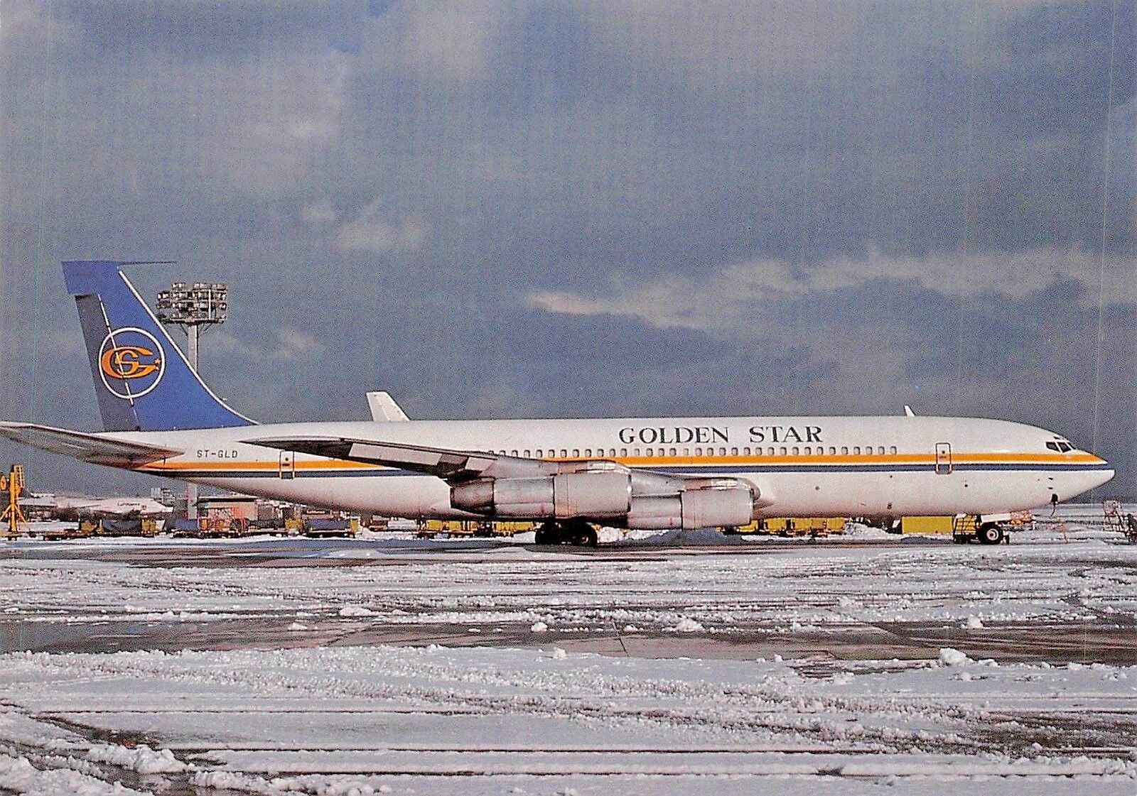 GOLDEN STAR Boeing B.707-320C ST-GLD c/n 19821 02/91  Airplane Postcard