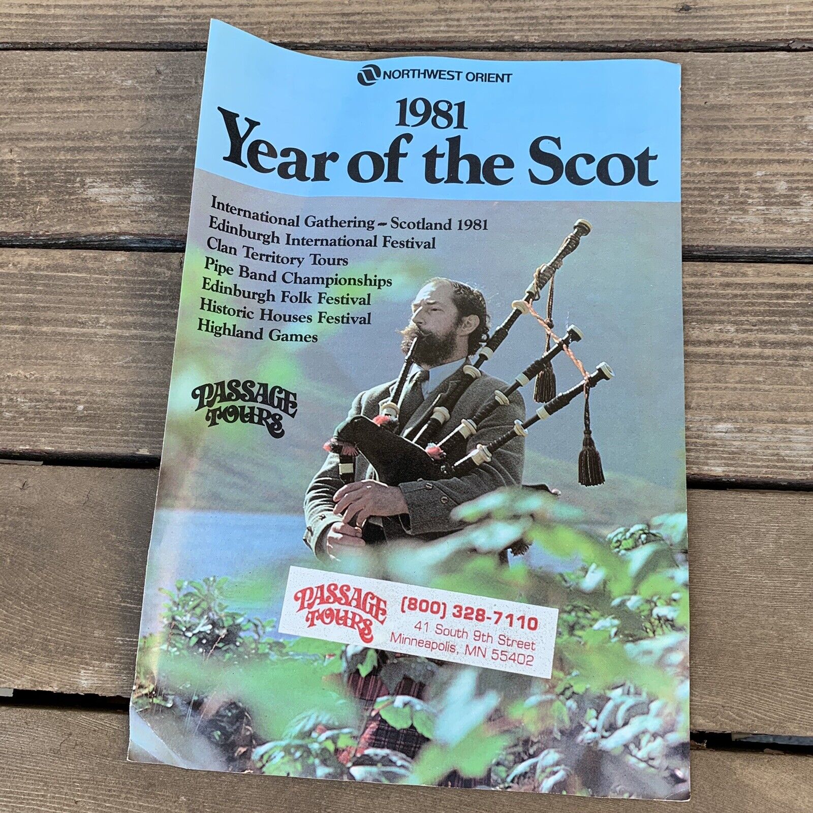 1981 Year Of The Scot ~ Passage Tours Leaflet ~ Northwest Orient ~ Vintage
