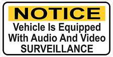 6in x 3in Vehicle Audio and Video Surveillance Magnet Car Truck Magnetic Sign picture