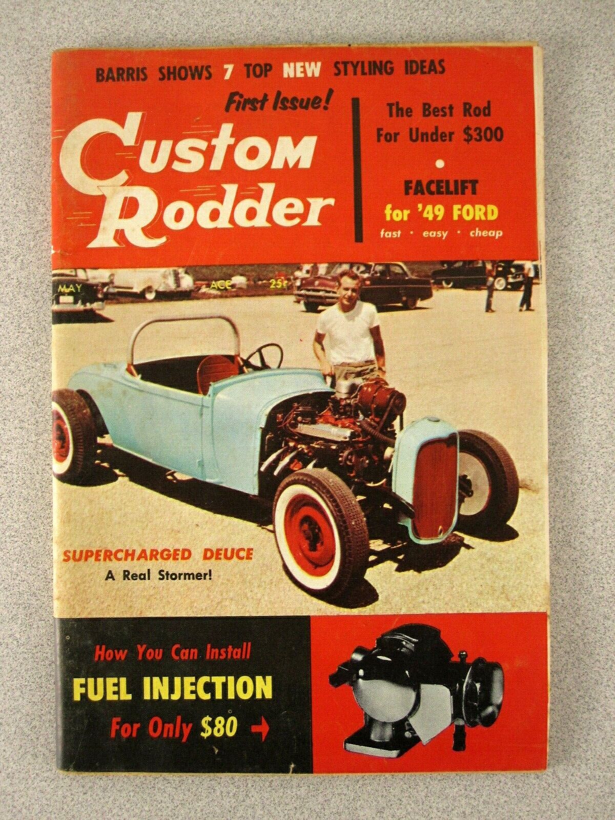 RaRe 1st Issue Vtg 1957 CUSTOM RODDER Car Magazine May Barris Super charge Nitro