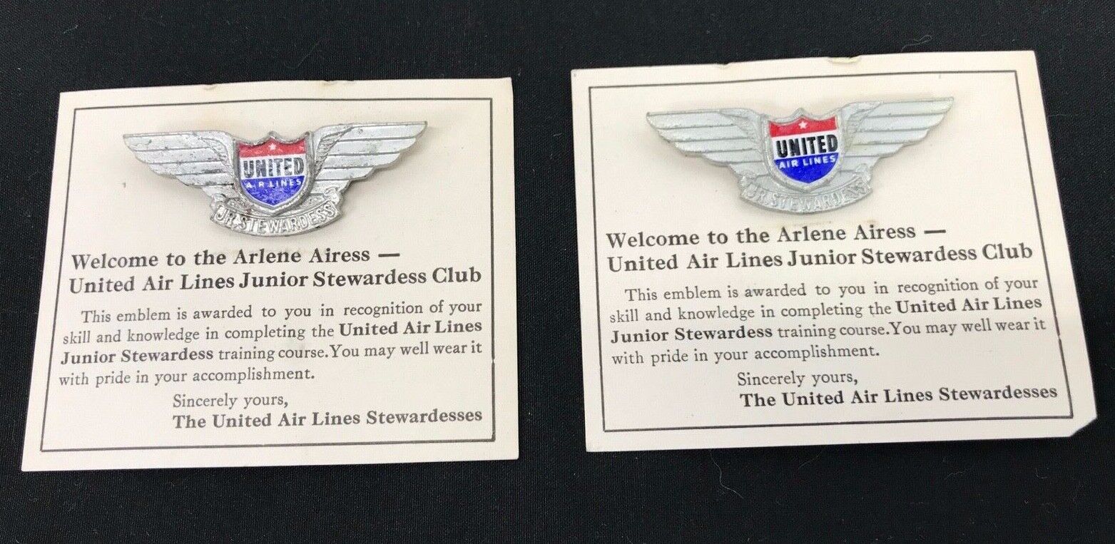 Vintage United Airlines Junior Stewardess Club Wings