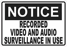 5x3.5 Notice Video and Audio Surveillance Sticker Car Truck Vehicle Bumper Decal picture