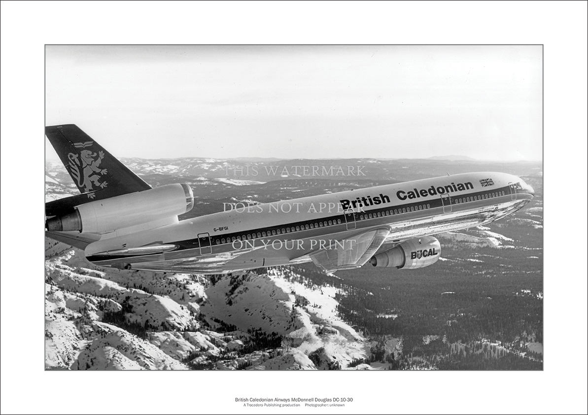British Caledonian Airways McD Douglas DC-10-30 A2 Art Print – 59 x 42 cm Poster