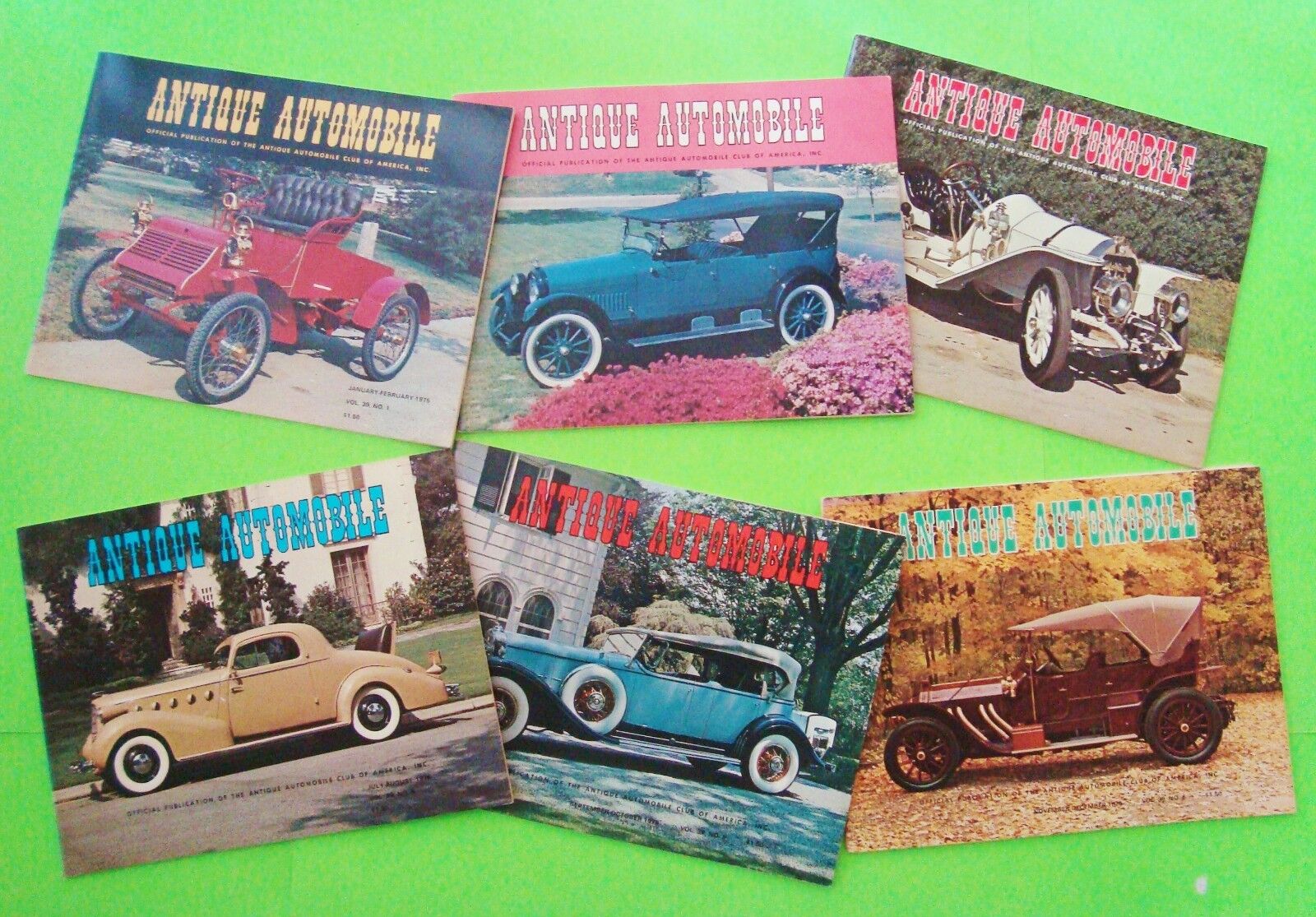 FULL YEAR All 6 Issues 1975 ANTIQUE AUTOMOBILE Loaded w/ Photos AACA 500pgs XLNT