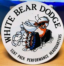 WHITE BEAR DODGE Scat Pack - Original Vintage Racing Decal/Sticker MOPAR HEMI picture