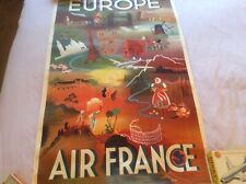 Vintage Original Air France Constellation Airways Poster Falcucci 1949 picture