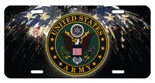 US Army American Flag - Gloss Aluminum Front Car Truck Tag License Plate picture