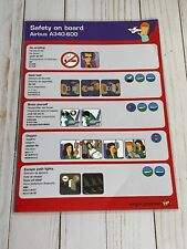 Virgin Atlantic Airbus A340-600 Safety Card - 02/04 picture