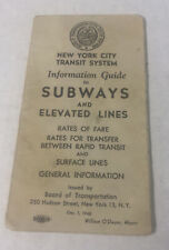 1948 New York city subways and elevated lines map picture