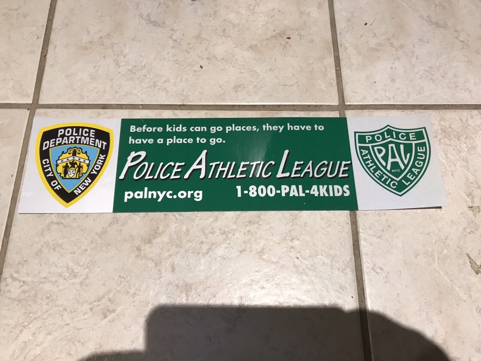 NYPD rear Pal Police Bumper Decal L@@K