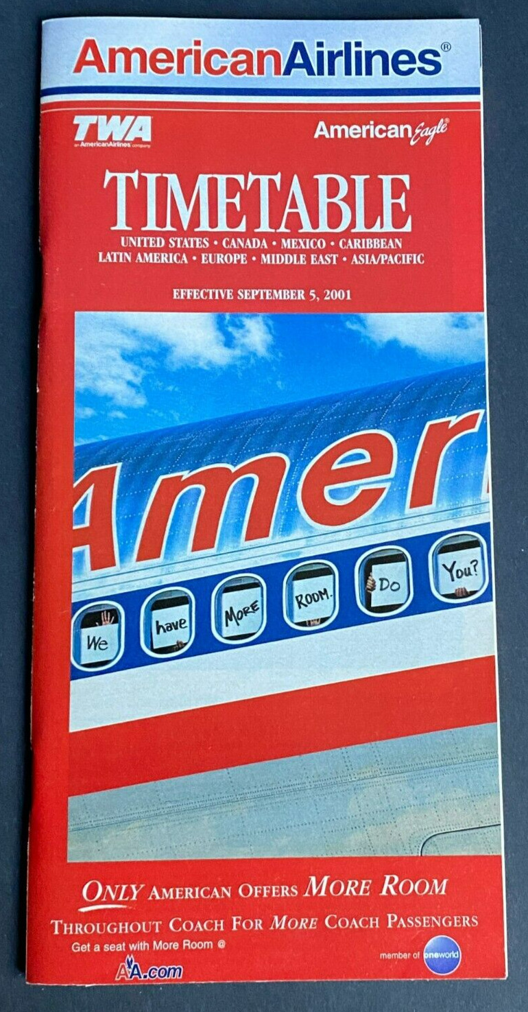 American Airlines | TWA Timetable Effective September 5, 2001