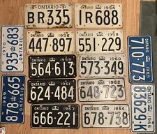 Ontario Canada license plates collection 1951-1970 picture