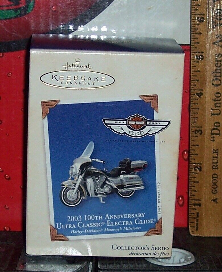 HALLMARK HARLEY DAVIDSON MOTORCYCLES 100TH ANNIVERSARY ELECTRA GLIDE ORNAMENT