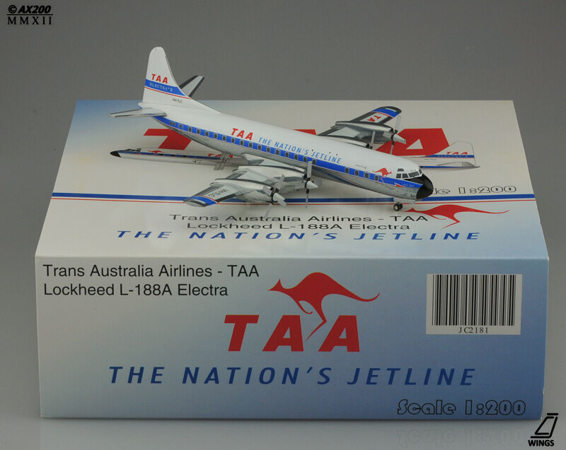TAA Trans Australia Airlines Dodgers L188  Scale 1:200 Diecast Models   JC2181