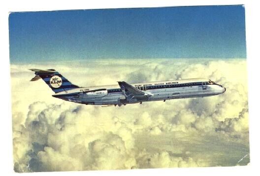 KLM Stretched DC-9-30 Postcard In Flight 