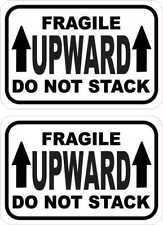 3in x 2in Fragile Upward Do Not Stack Vinyl Stickers Business Sign Label Decal picture