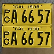 1938 California truck license plate pair A 66 57 YOM DMV SHOW TRUCK READY 13623 picture
