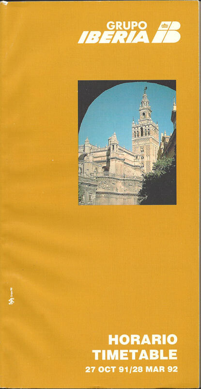Iberia Air Lines of Spain system timetable 10/27/91 [2011]