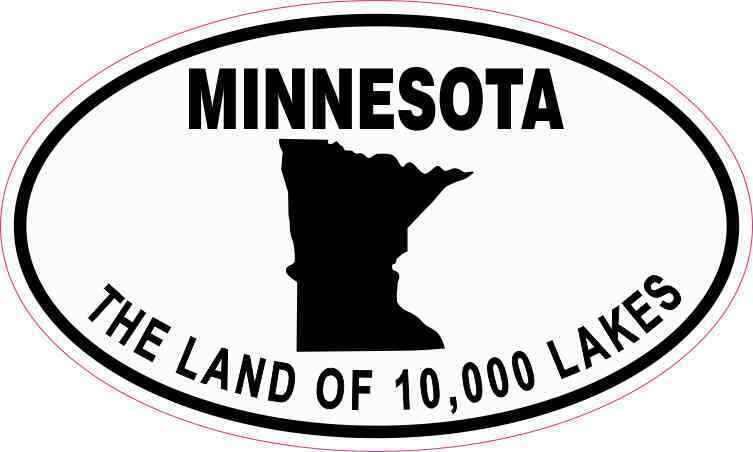 5 x 3 Minnesota The Land of 10,000 Lakes Sticker Car Truck Vehicle Bumper Decal