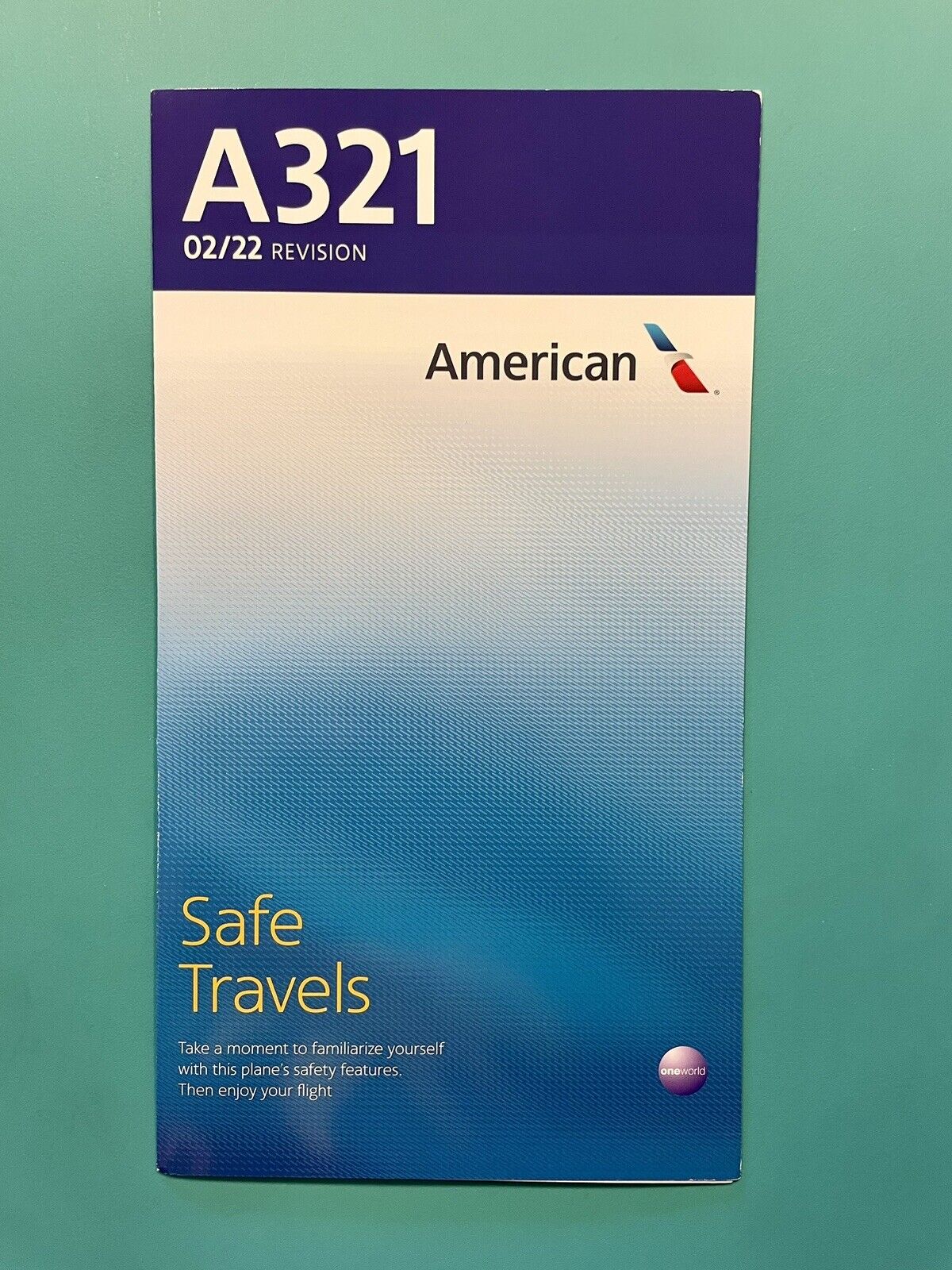 AMERICAN AIRLINES SAFETY CARD--AIRBUS 321