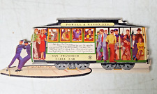 San Francisco Municipal Railway Postcard CABLE CAR Die Cut 1940s picture