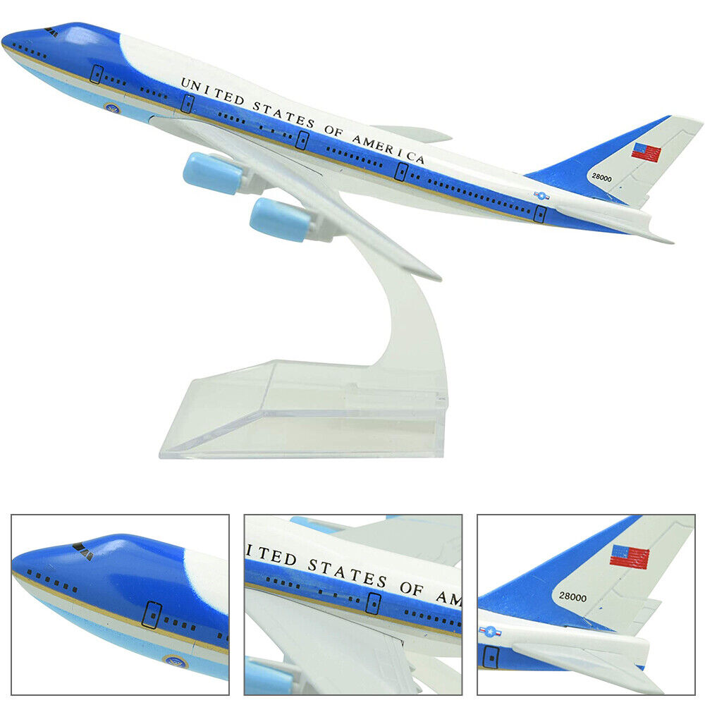 16cm USA Air Force One Boeing B747 Airlines Diecast Airplane Model Plane Alloy