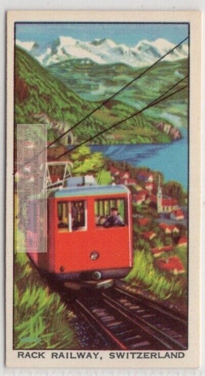 Swiss Vitznau-Rigi Electric Rack Railway Vintage Ad Trade Card