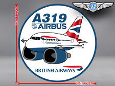 BRITISH AIRWAYS BA PUDGY AIRBUS A319 A 319 ROUND DECAL / STICKER picture