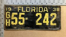 1938 Florida truck license plate GH 55-242 YOM DMV rare GILCHRIST County 13348 picture