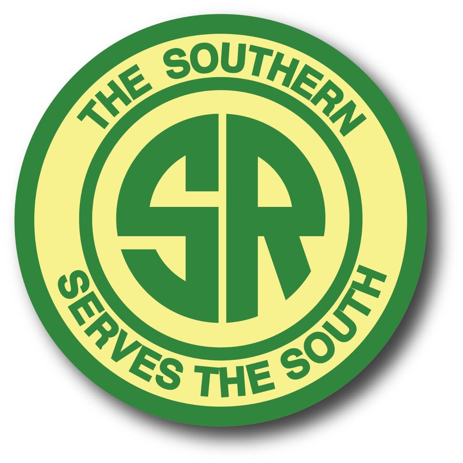 Southern Railroad Vintage Railway Car Window Decal Bumper Vinyl Sticker 3.5” Rnd