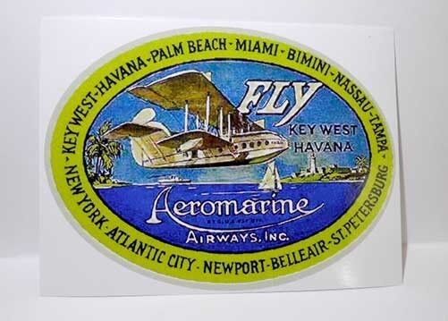 Aeromarine Airways Vintage Style Travel Decal / Vinyl Sticker, Luggage Label